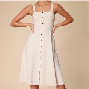 Lulu's Cream Coloured Midi Dress